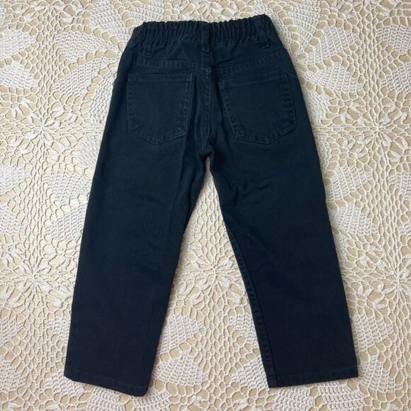Vintage 1990s New Legends Boys 4t Black Cotton Denim Elastic Waist Jeans - Picture 1 of 3